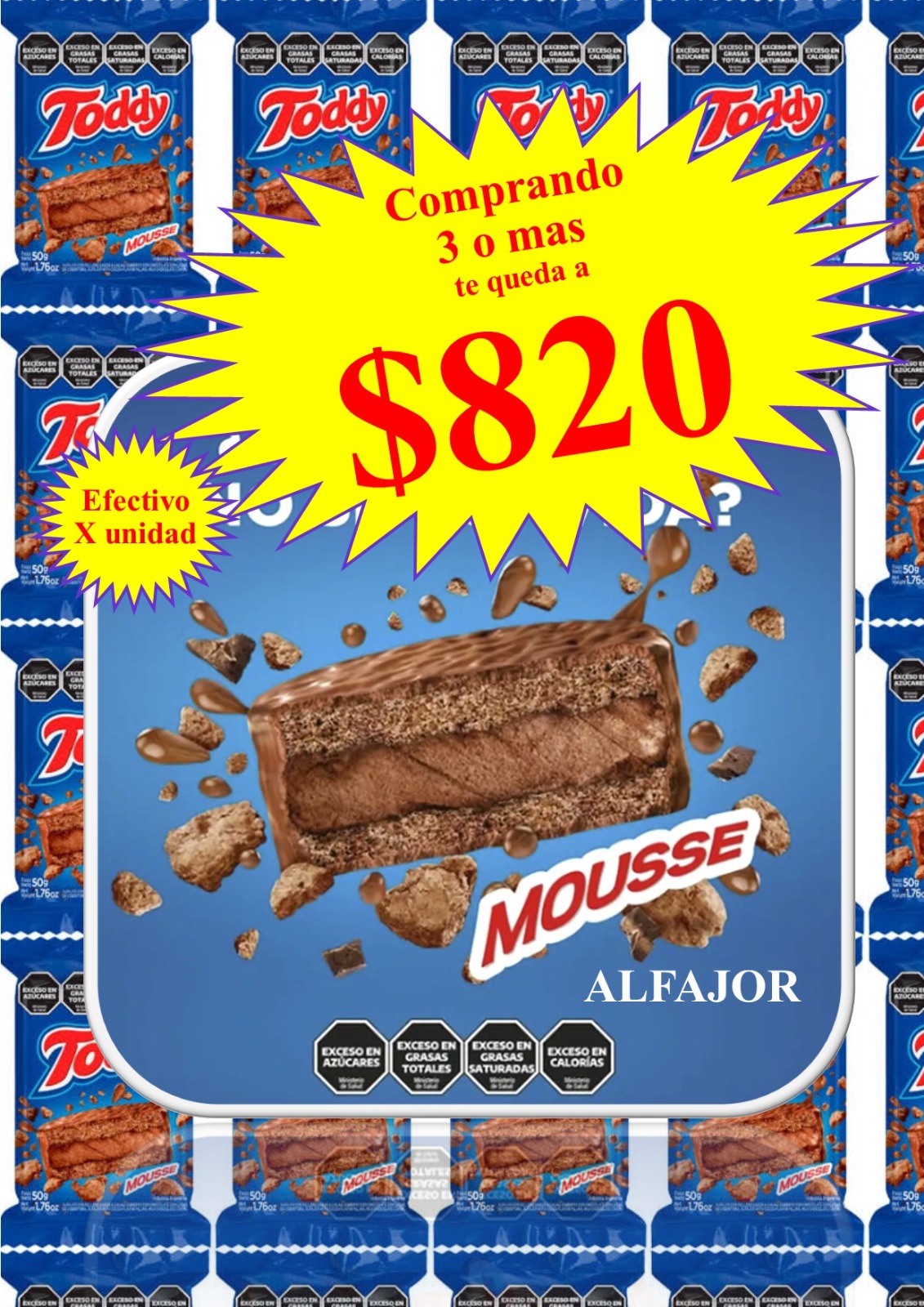 ALFAJOR TODDY MOUSSE 50 GRS